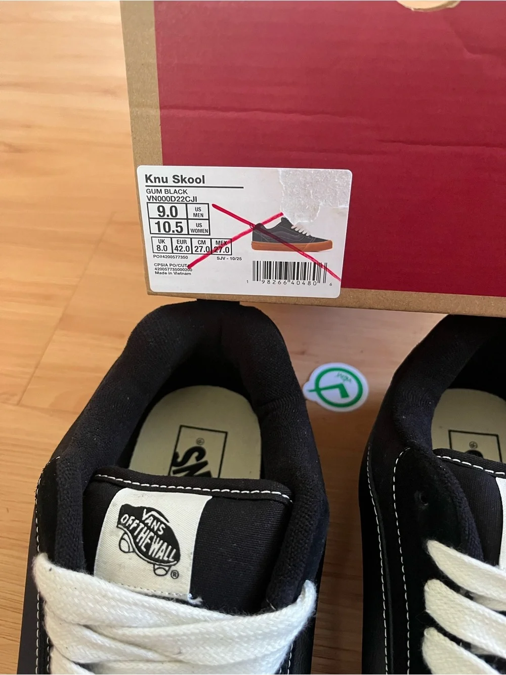 Vans Knu Skool Gum Black Women 10.5 US